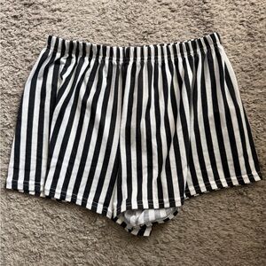 Nasty Gal Black & White Striped Pajama Shorts